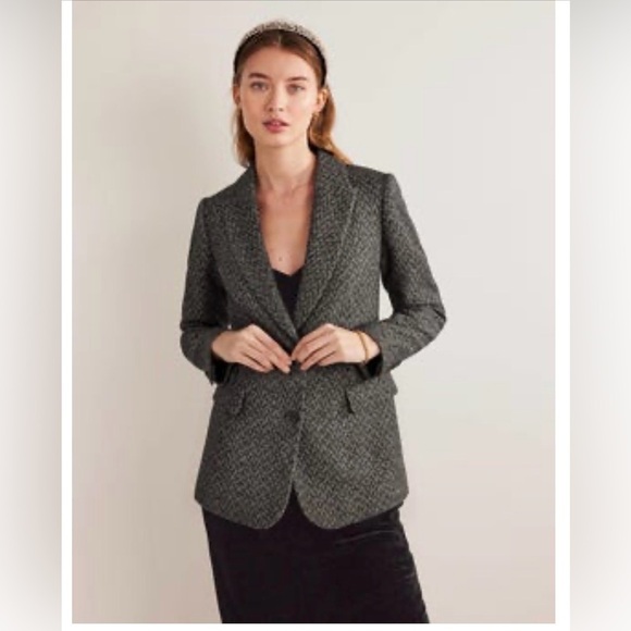 Boden Jackets & Blazers - Boden Herringbone Relaxed Blazer Size 8